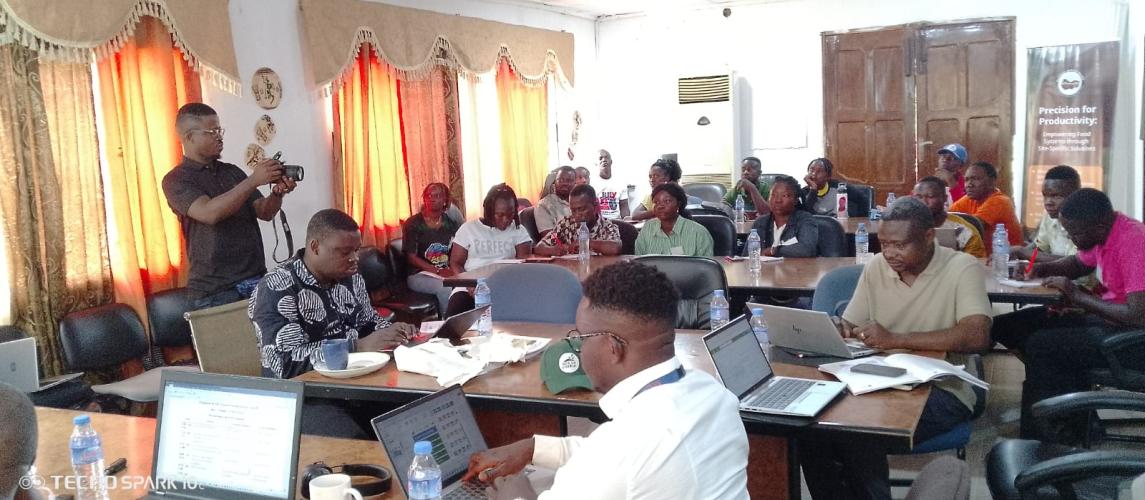 Technical staff from University of Liberia, Central Agricultural Research Institute, and the Ministry of Agriculture participating in the workshop technical session